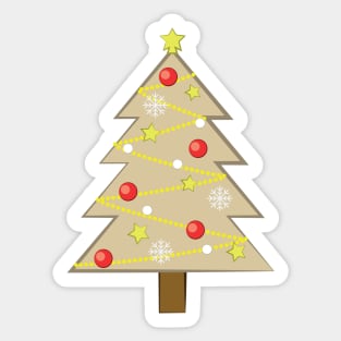 Brown Christmas Tree - Vector Illustration Sticker